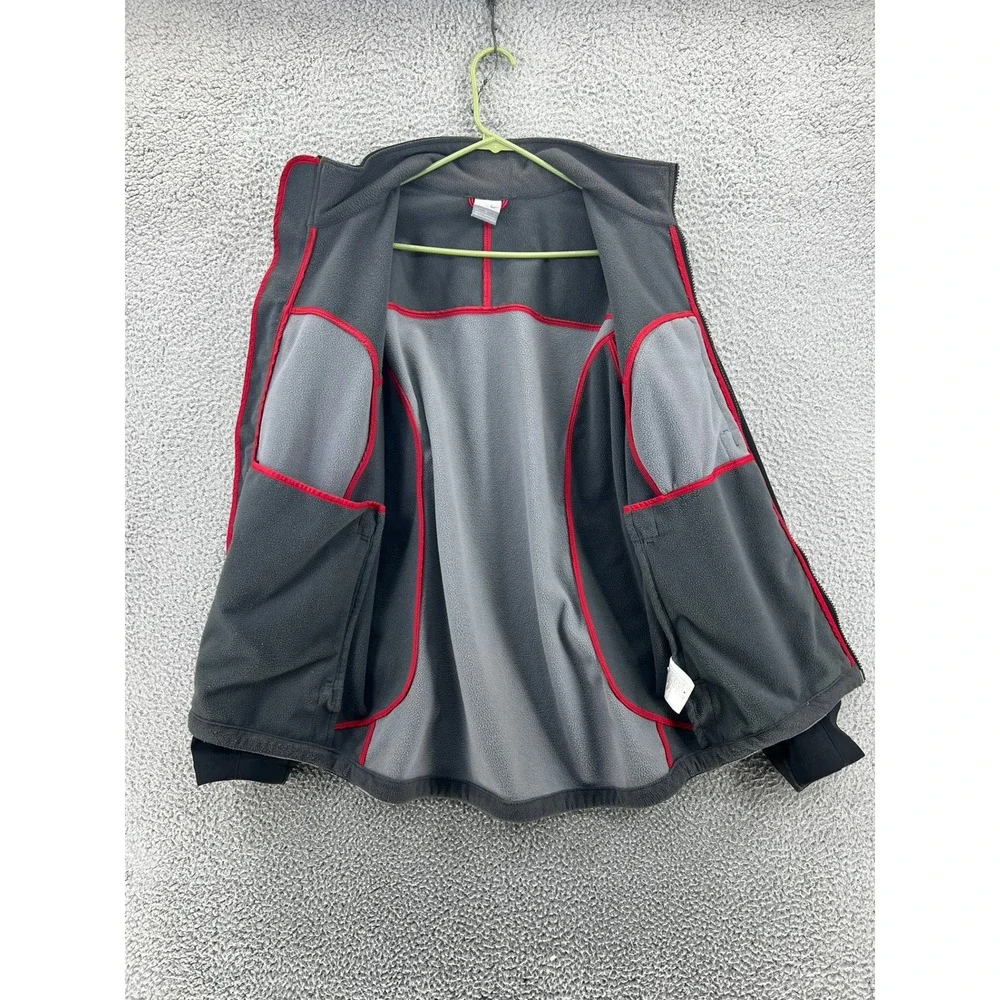 Vintage Nike Y2K Men's Fleece Jacket Black Grey Colorblock Full Zip‎ Medium